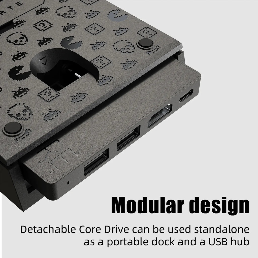 Savage Raven by Skull & Co. Jumpgate Dock USB C Hub Portable Stand Docking Station for Nintendo Switch 2 and OLED