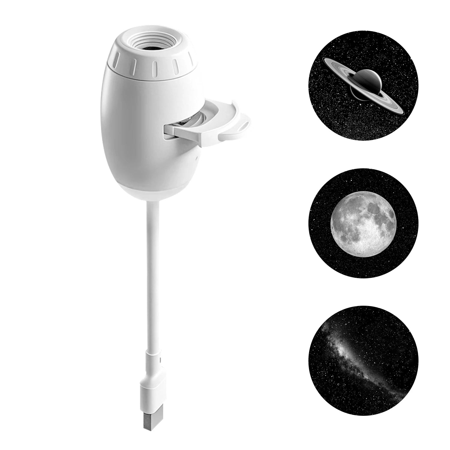 2-in-1 USB Galaxy Star Projector Night Light with Interchangeable Projection Films